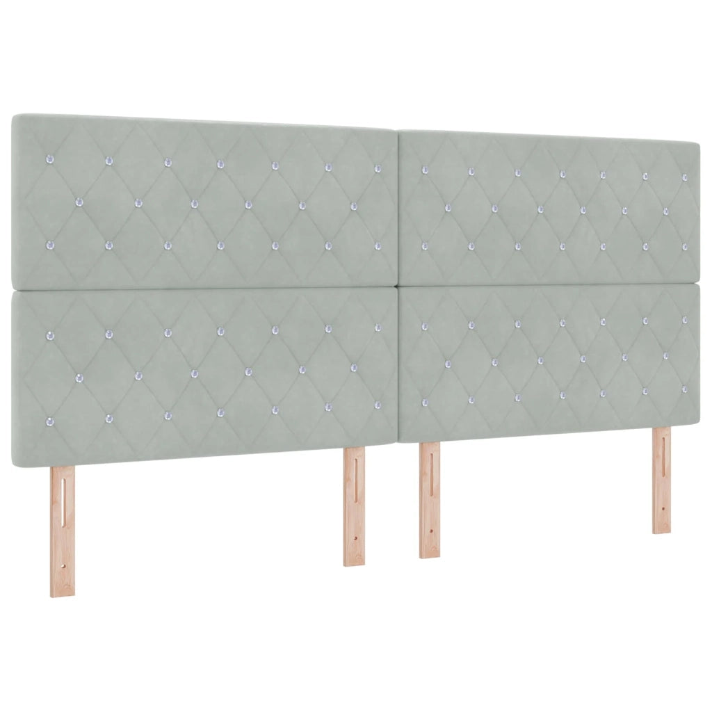 Letto box spring con materasso Grigio Chiaro 200 x 200 cm 3453704