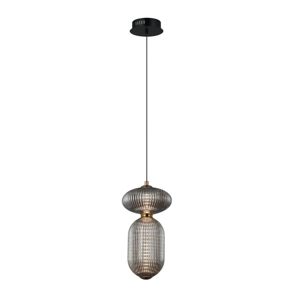 Lampada a sospensione NICO nero vetro fumé LED 11W Italux