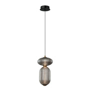 Lampada a sospensione NICO nero vetro fumé LED 11W Italux