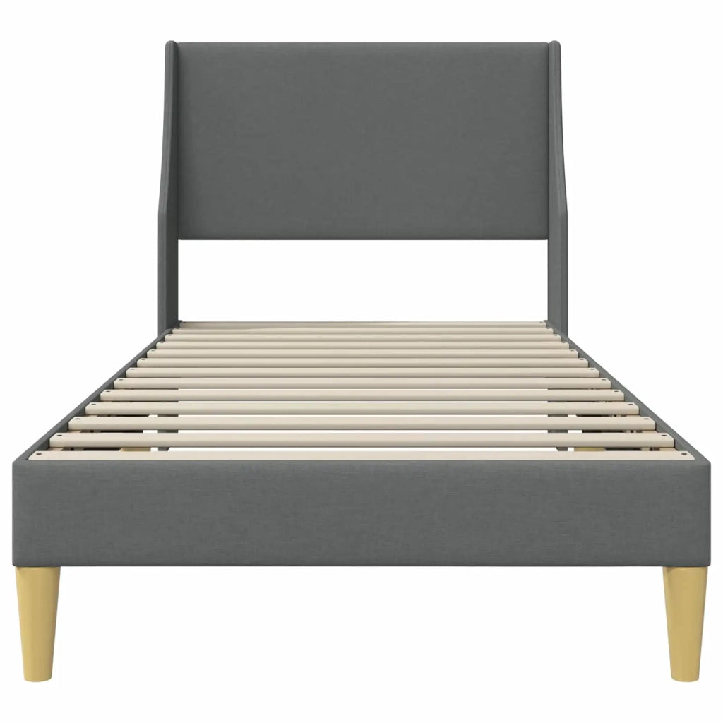 Letto singolo | Letto per adulti | Struttura del letto Grigio scuro 90 x 200 cm Tessuto