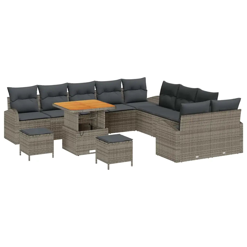 Set Divano da Giardino con cuscino 13 pcs Grigio polyrattan 3362453