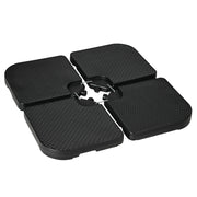 Base per Ombrellone 99,7x99,7x8,3 cm set 4 Pezzi Impilabili in HDPE Nero