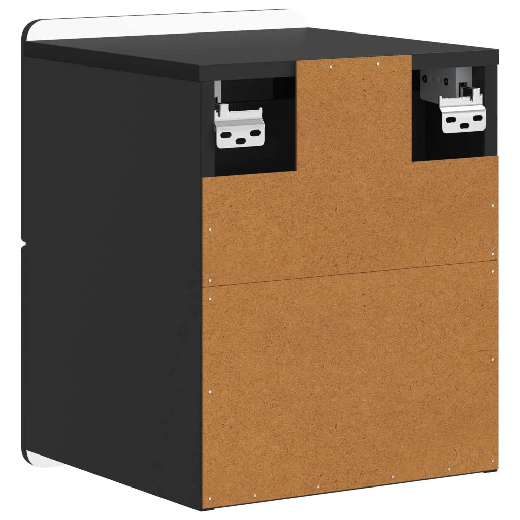Mobiletto da notte a muro 2 pcs Nero 33 x 34,5 x 43 cm 898298