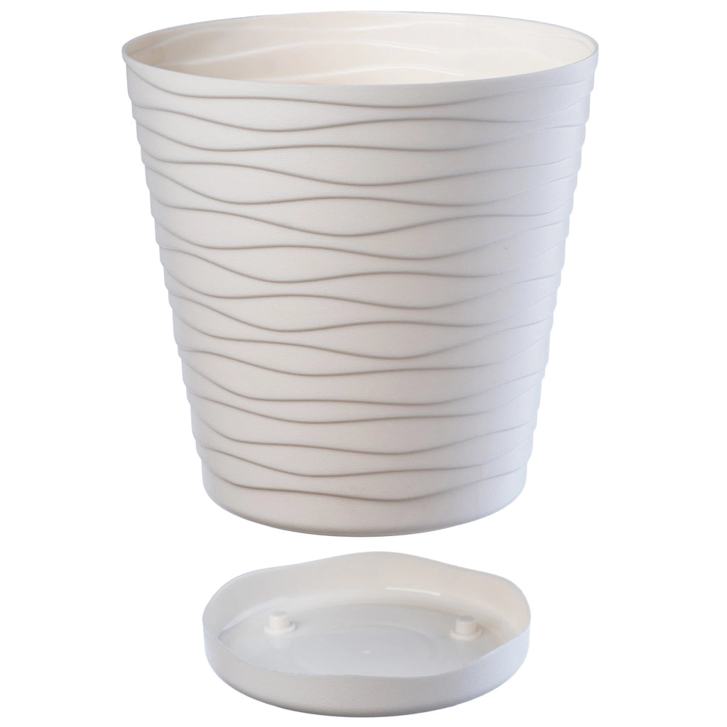 Vaso da fiori KADAX da 19 cm con coperchio e supporto, supporto per fiori in plastica