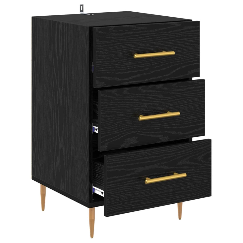 Armadio da Notte Rovere Nero 40 x 40 x 66 cm Legno multistrato 882109