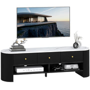Mobile TV 140 cm ¨C Xylo ¨C Effetto Marmo Nero con 3 Cassetti e 2 Ripiani