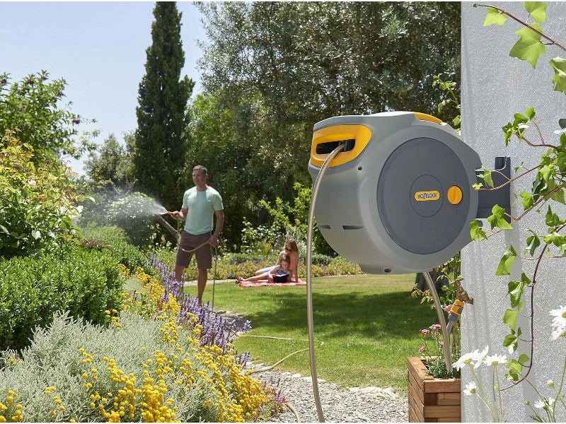 Rullo avvolgitubo da Giardino automatico Hozelock Auto Reel con tubo 20 mt