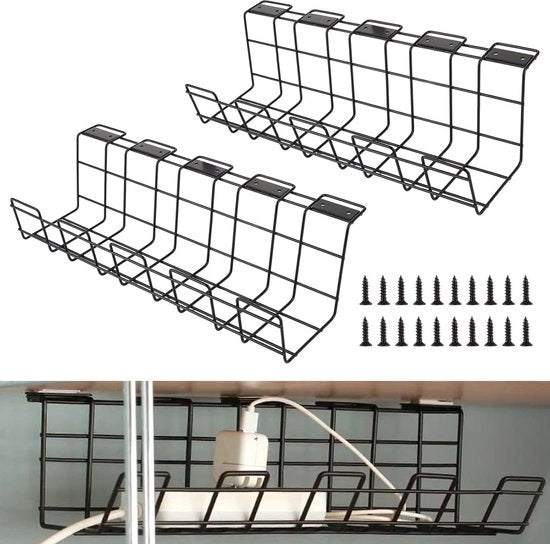 Cable management sottoscala nero - 40 x 17 x 105 cm - 2 pezzi