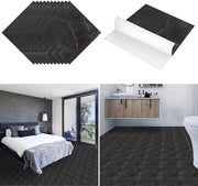Pavimento in PVC - Pavimenti in PVC - Pavimento in vinile - Pavimenti in vinile - Naturale - 30 cm x 30 cm x 1,5 mm - Spessore 1,5 mm - 55 piastrelle - Nero marmo