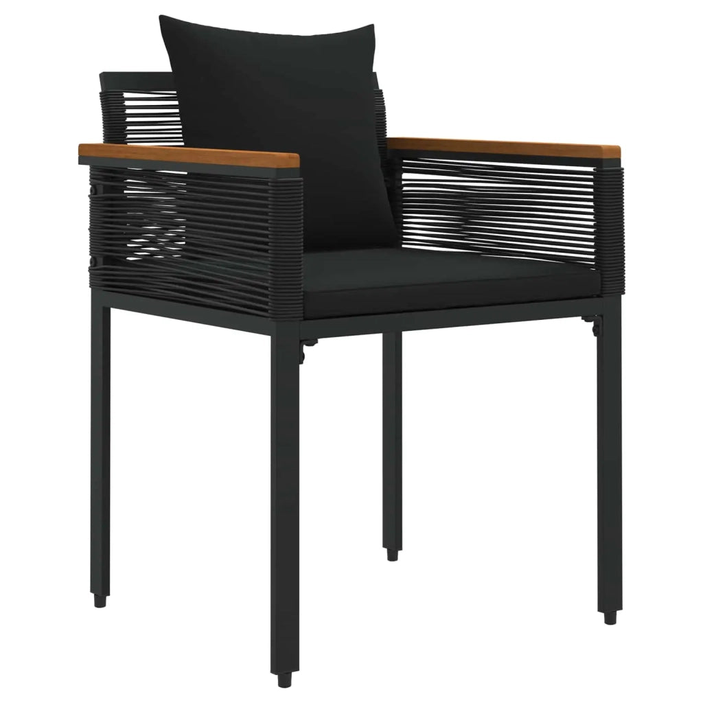Set di Mobili da Esterno con cuscino 4 pcs Nero polyrattan 42025225