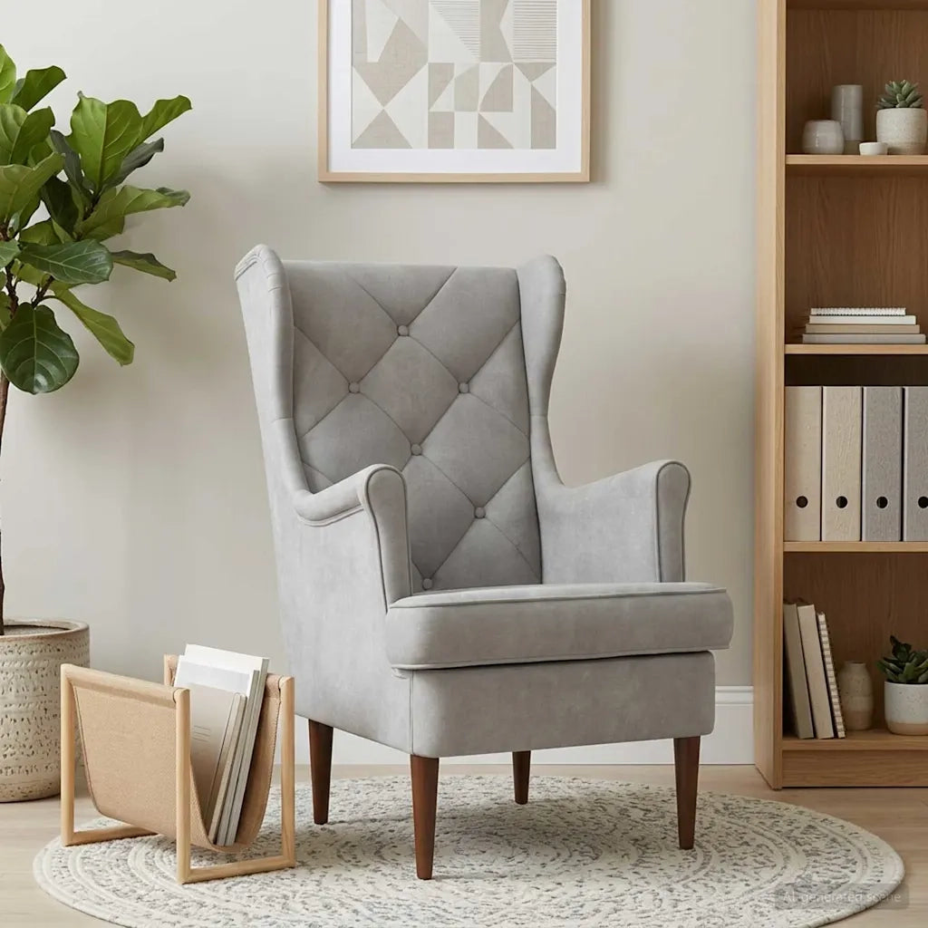 Poltrona Grigio Chiaro Velluto 42029907