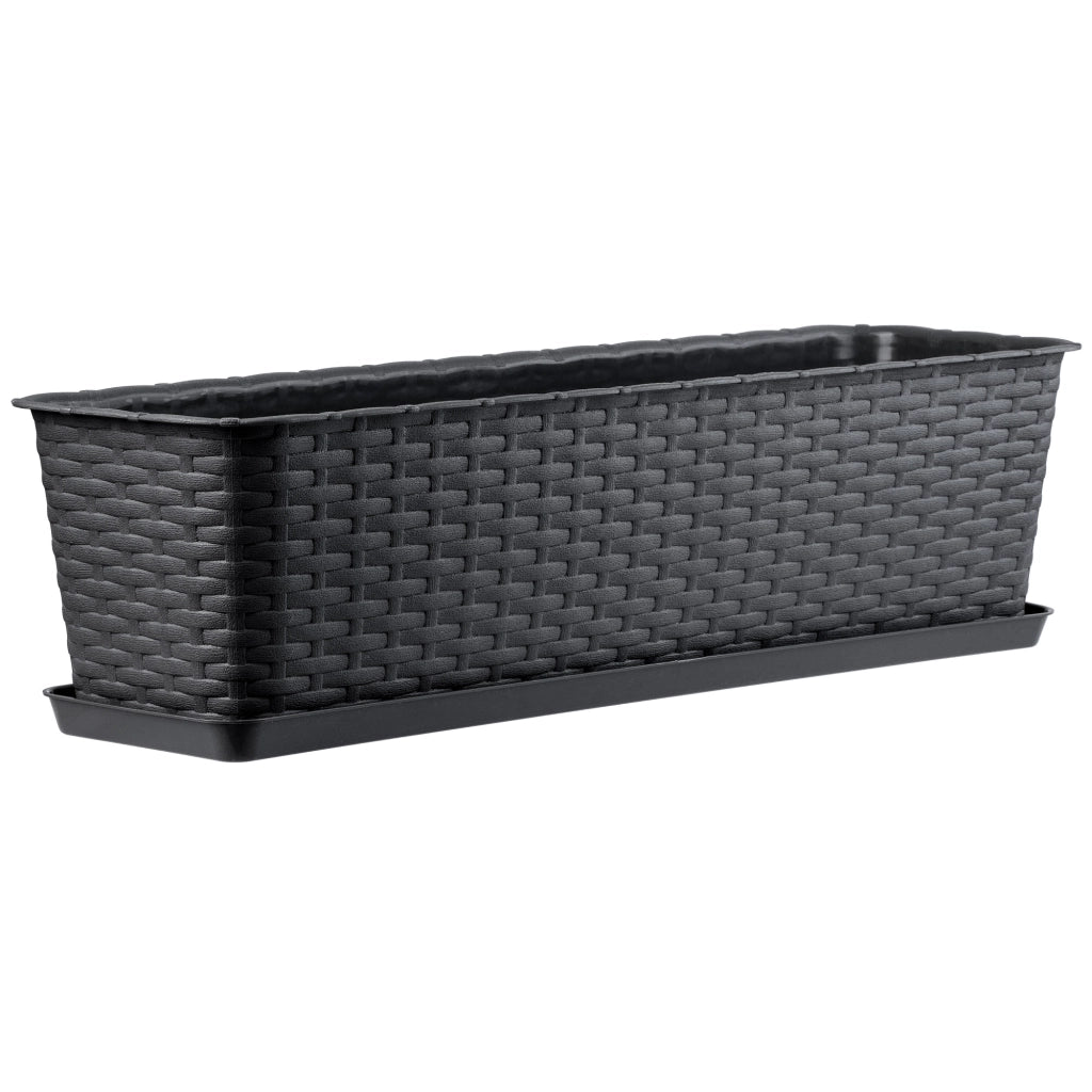 Vaso da fiori KADAX per balcone con supporto, 60 cm, antracite