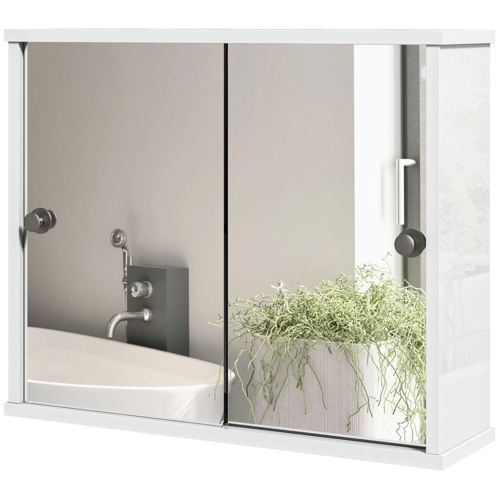 Armadio Bagno con Specchio e Ripiano Aggiustabile ¨C Minimal ¨C Bianco 55x15x45