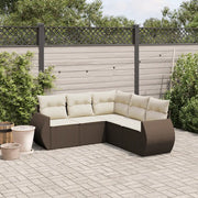 Set Divano da Giardino 5 pz con Cuscini Marrone in Polyrattan 3253690