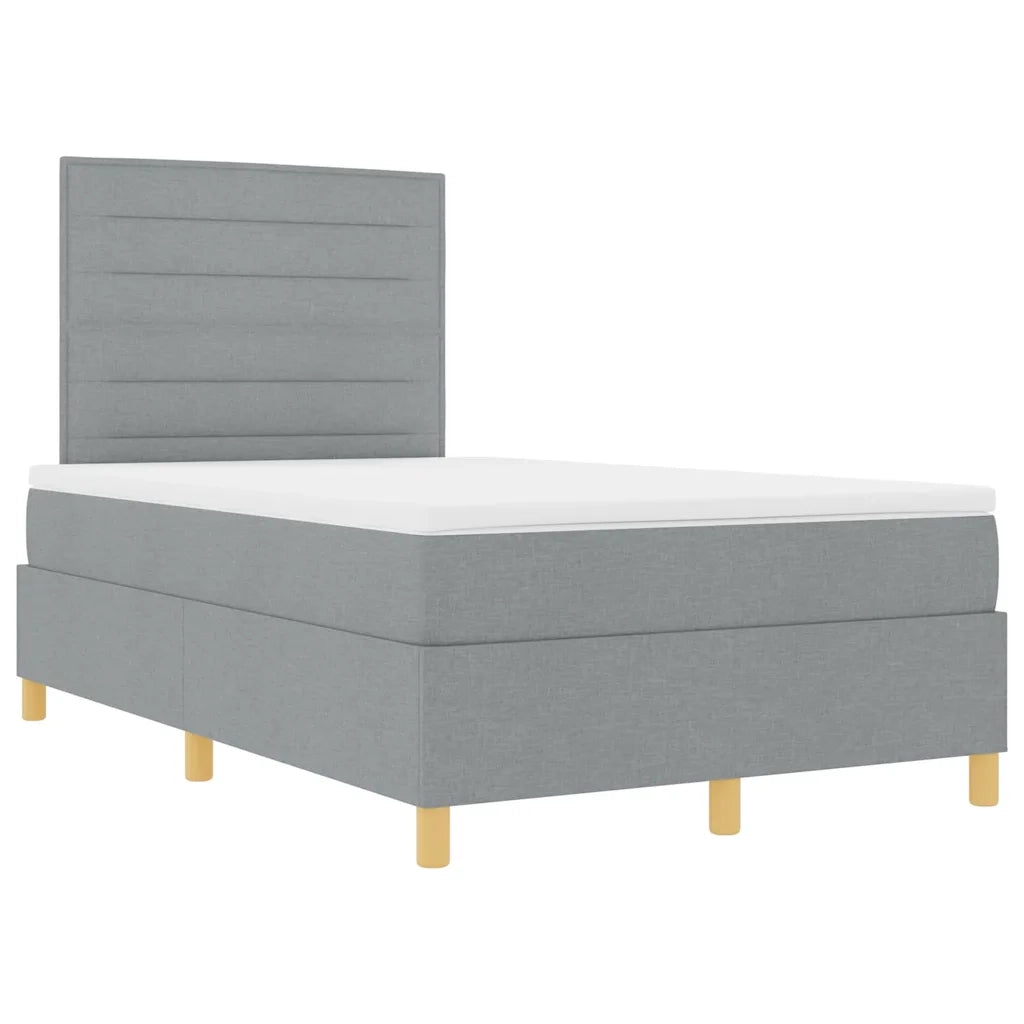 Letto a Sorgente LED Grigio chiaro 120 x 200 cm Tessuto 3343012