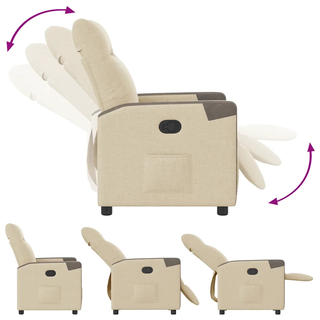 Poltrona Reclinabile in Tessuto Crema 4104842