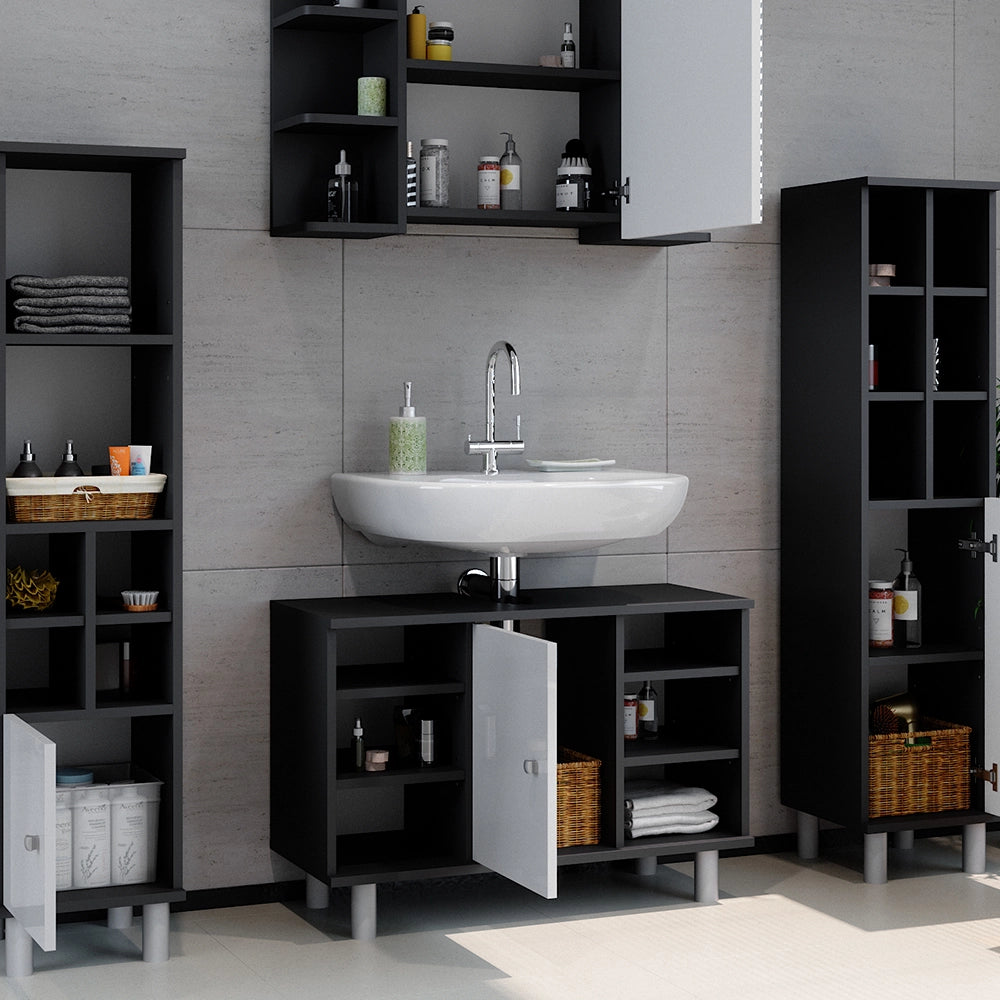 Vicco Set mobili bagno Antracite 4 parti
