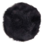 Cuscino per sedia in pelle di agnello nero ø35 cm