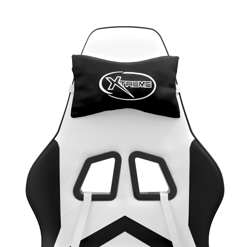 Sedia da Gaming Girevole Bianco e Nero in Similpelle 349601