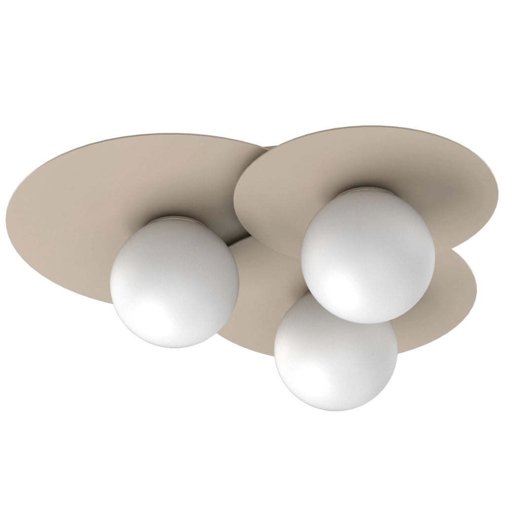 Lampada da soffitto Flat 3xE27 beige metallo Luminex