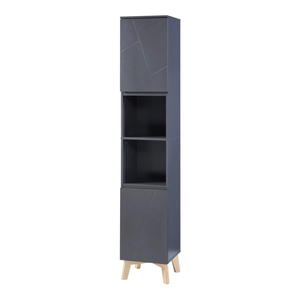 Mobile a Colonna Overath per Bagno - Grigio [en.casa]