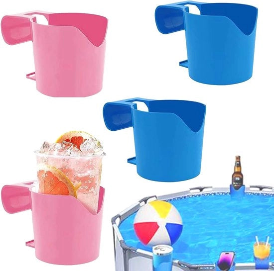 Accessori per piscine - Bicchieri per piscine in plastica - Bicchiere per lato piscina contenitore bevande - Bicchiere per piscina spa - Accessori per piscine - 4 pezzi