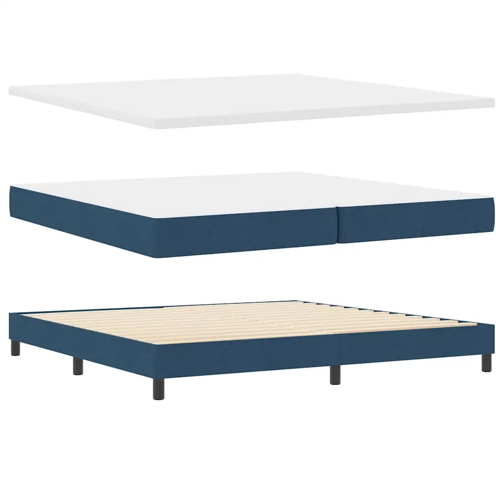 Letto a molle con materasso Blu 200 x 200 cm Tessuto 3340051