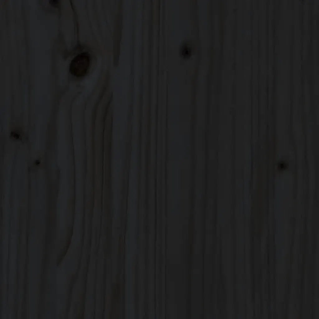 Testiera per Letto Nera 126x4x100 cm in Legno Massello di Pino 814138