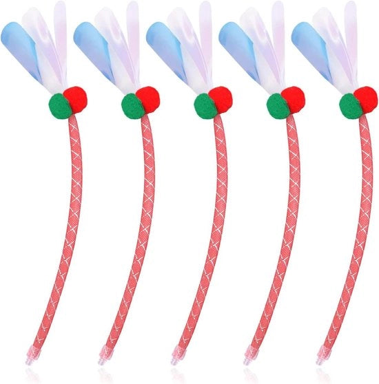 Accessori di gioco interattivi per gatti - Set di code a scatto sostitutive - Colore rosso.