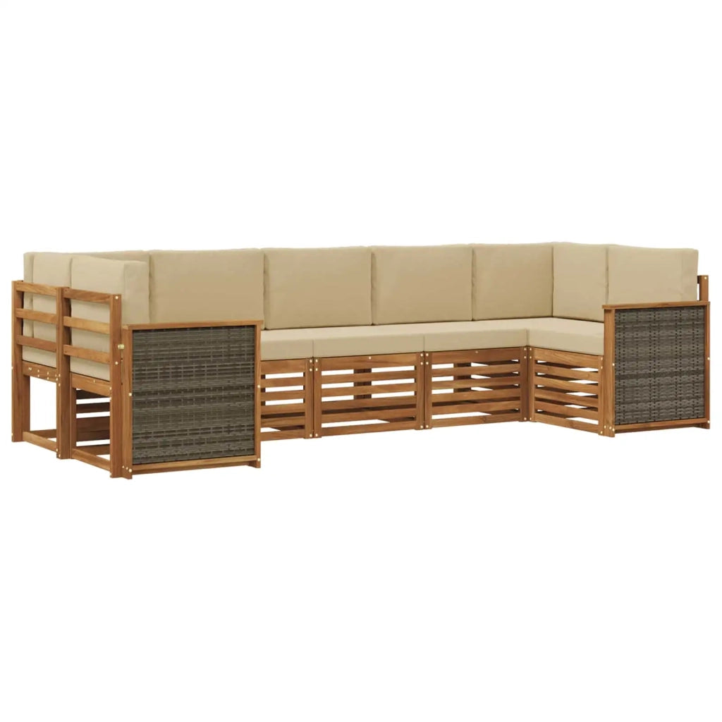 Set di divani da esterno 6 pz Naturale 3384799