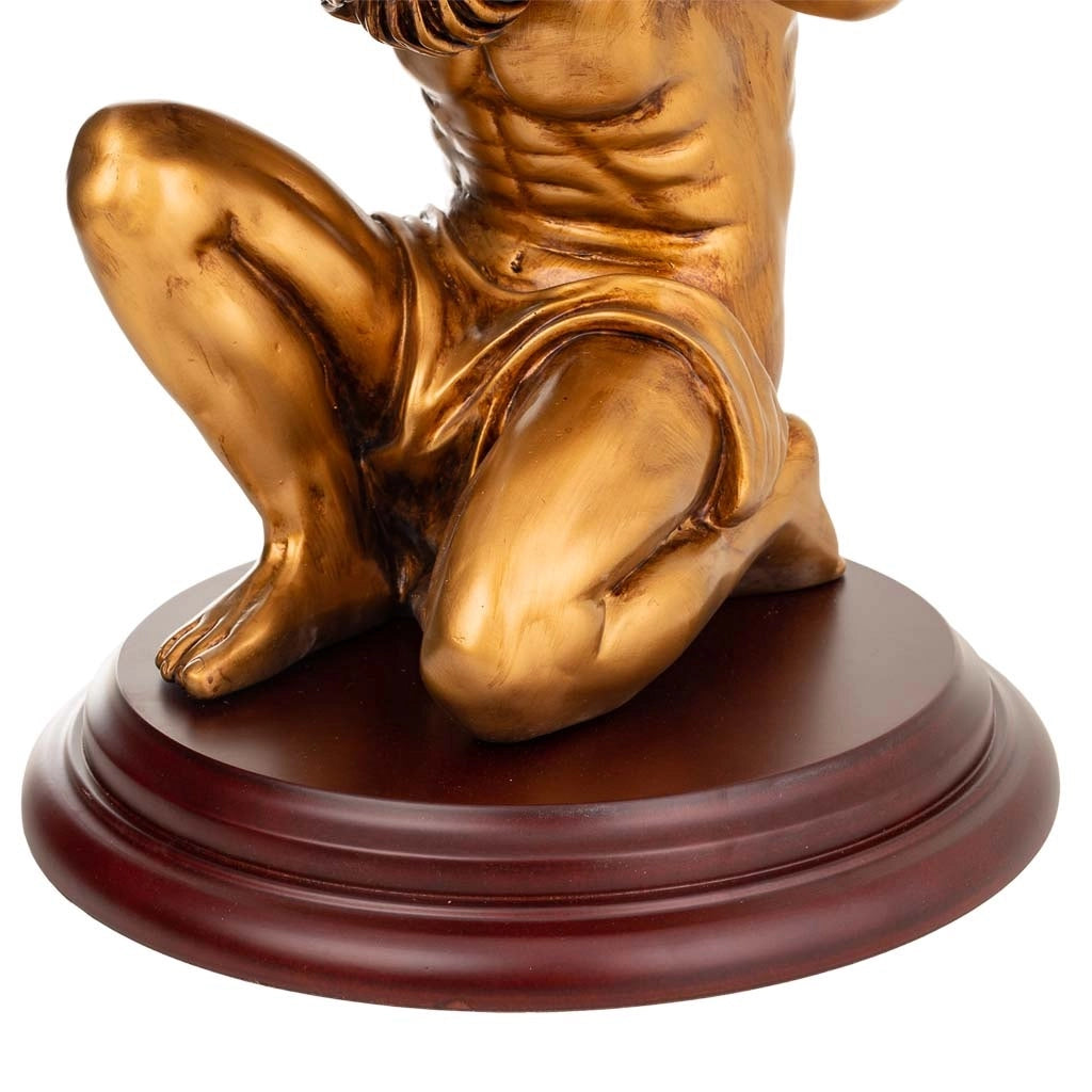 Figura portabottiglie globo rosso 42x42x85h
