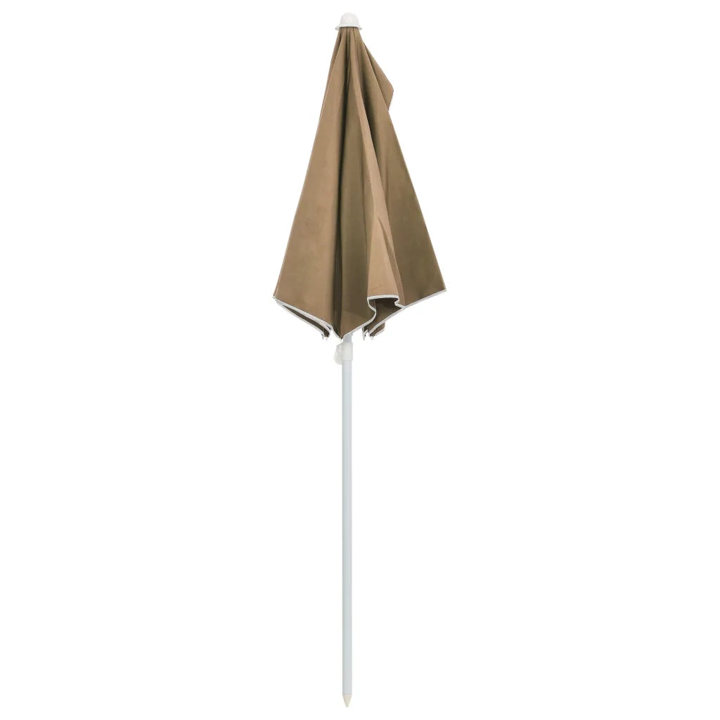 Ombrellone Semicircolare da Giardino con Palo 180x90 cm Tortora 315562
