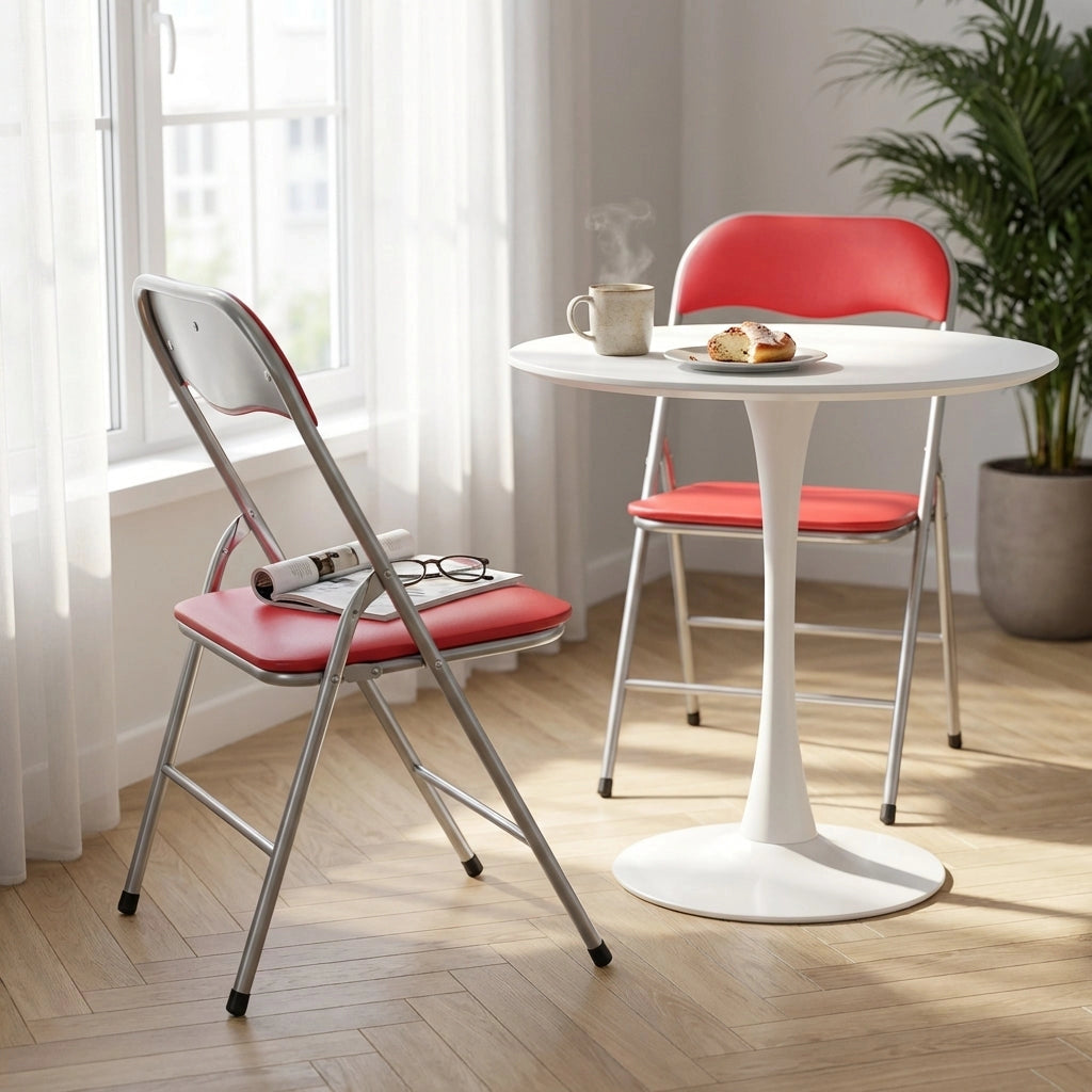 Sedia Pieghevole Salvaspazio in Acciaio PVC cm 44x45x79 - SLIM