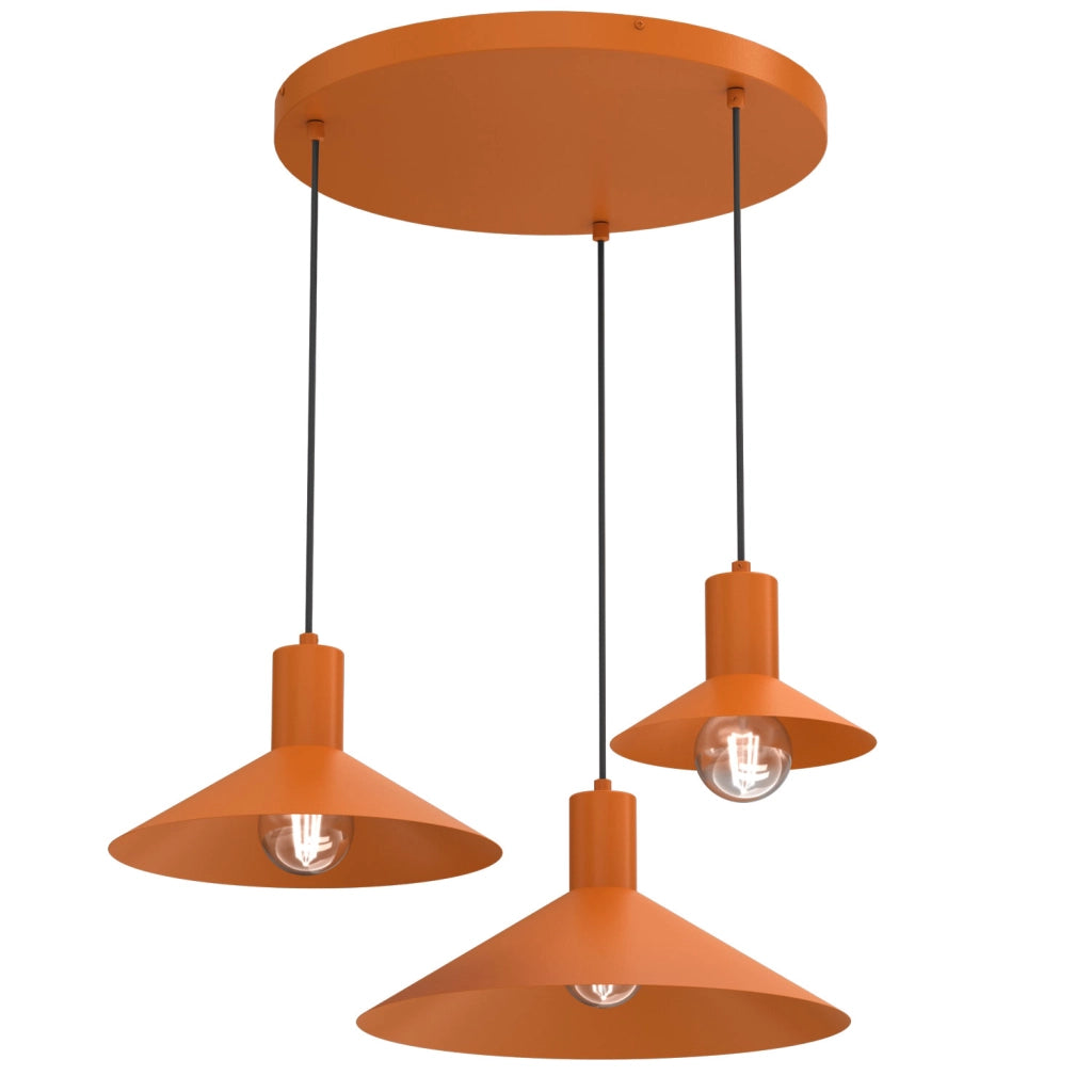 Lampada a sospensione Nox Luminex 3xE27 arancione