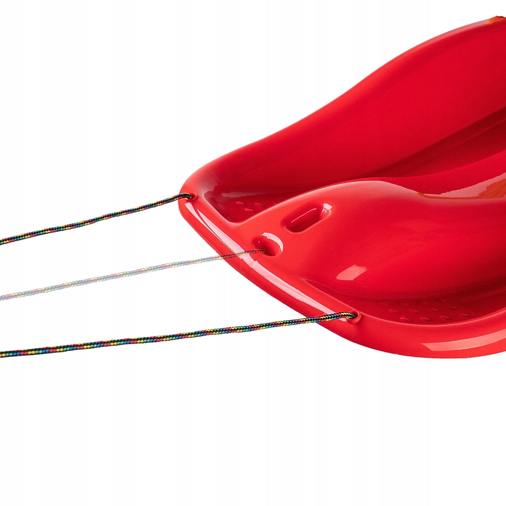 KADAX Slittino con freno e schienale in plastica, grande, con corda
