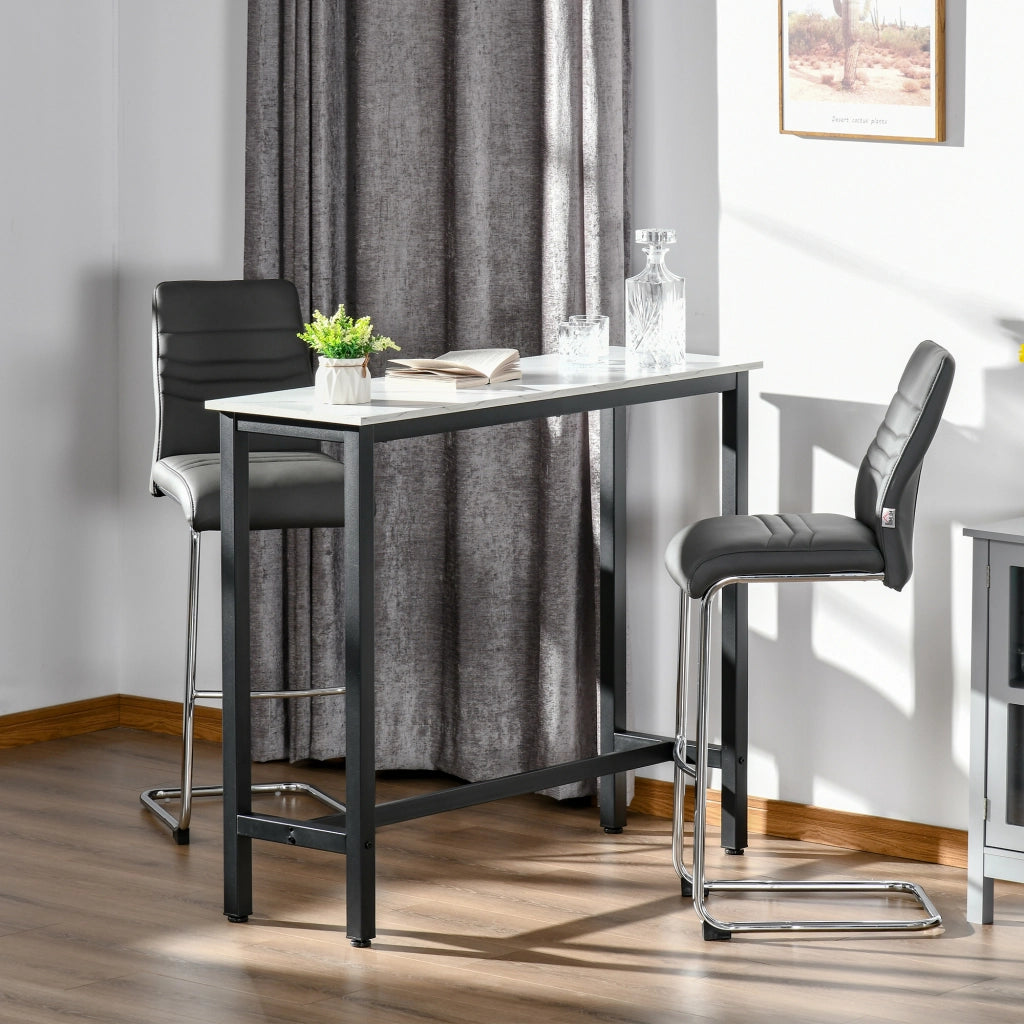 Tavolo da Bar ¨C Minimal ¨C Bianco Effetto Marmo 120x40x100