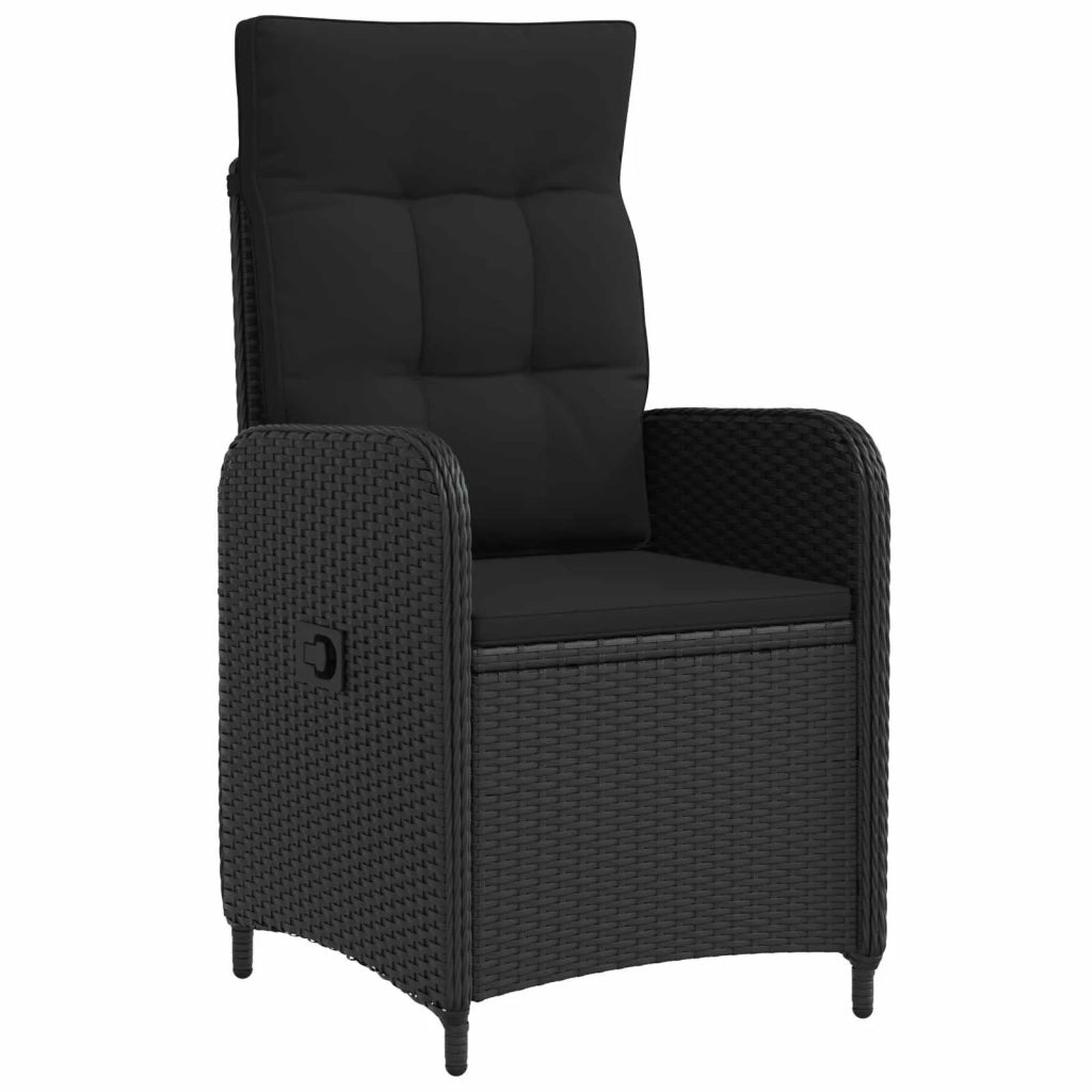 Set da pranzo per esterni 3 pz Nero polyrattan 3422256
