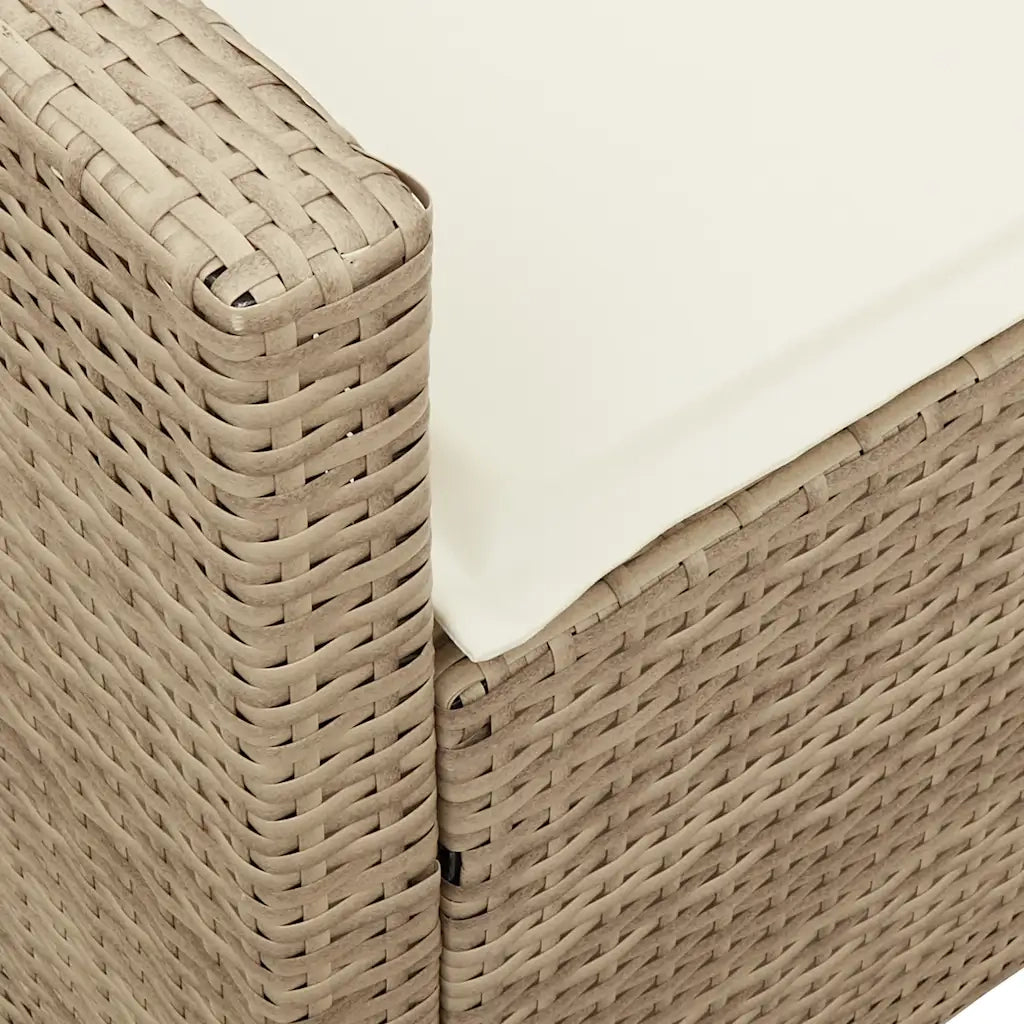 Divano da Giardino con Cuscini in Polyrattan Beige 3365332