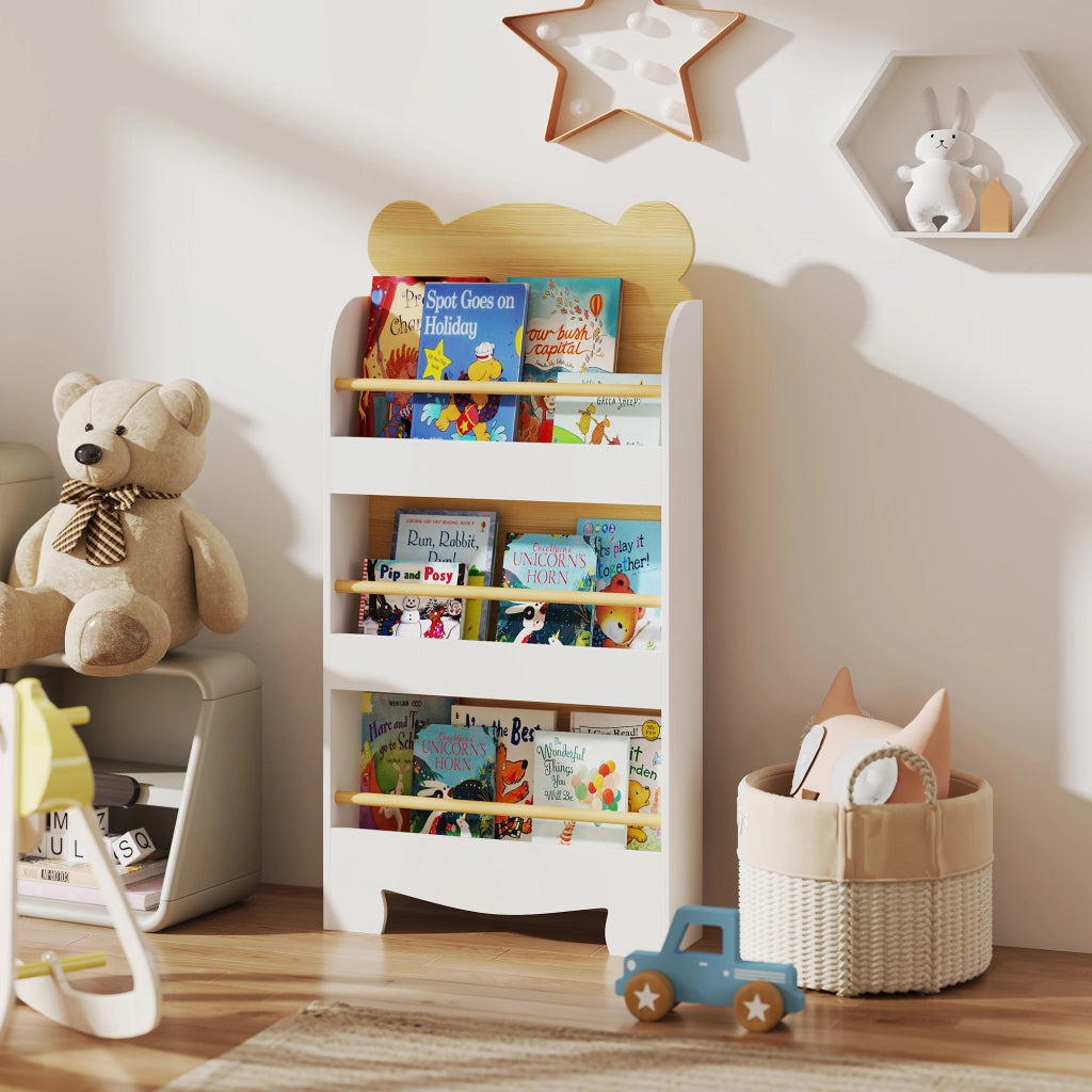 Libreria Bambini 3 Livelli ¨C Minimal ¨C Design Orso Bordi Arrotondati Sicurezza