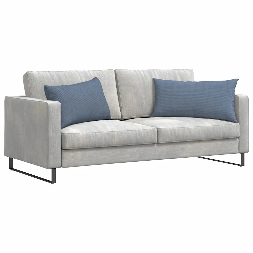 Cuscini da Divano 2 pz-Set di 2 Cuscini per Sofa Blu 80 x 40 cm Tessuto in Cords 348671