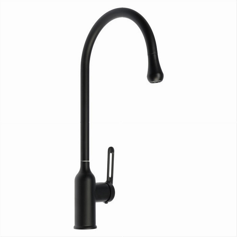 Trade Shop - Rubinetto Cucina Miscelatore Lavello Canna Alta Monocomando Nero Satinato 87254 -