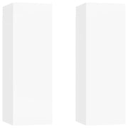 Mobili Porta TV 2pz | Armadietto TV | Mobile Porta TV Bianchi 30,5x30x90 cm in Legno Multistrato