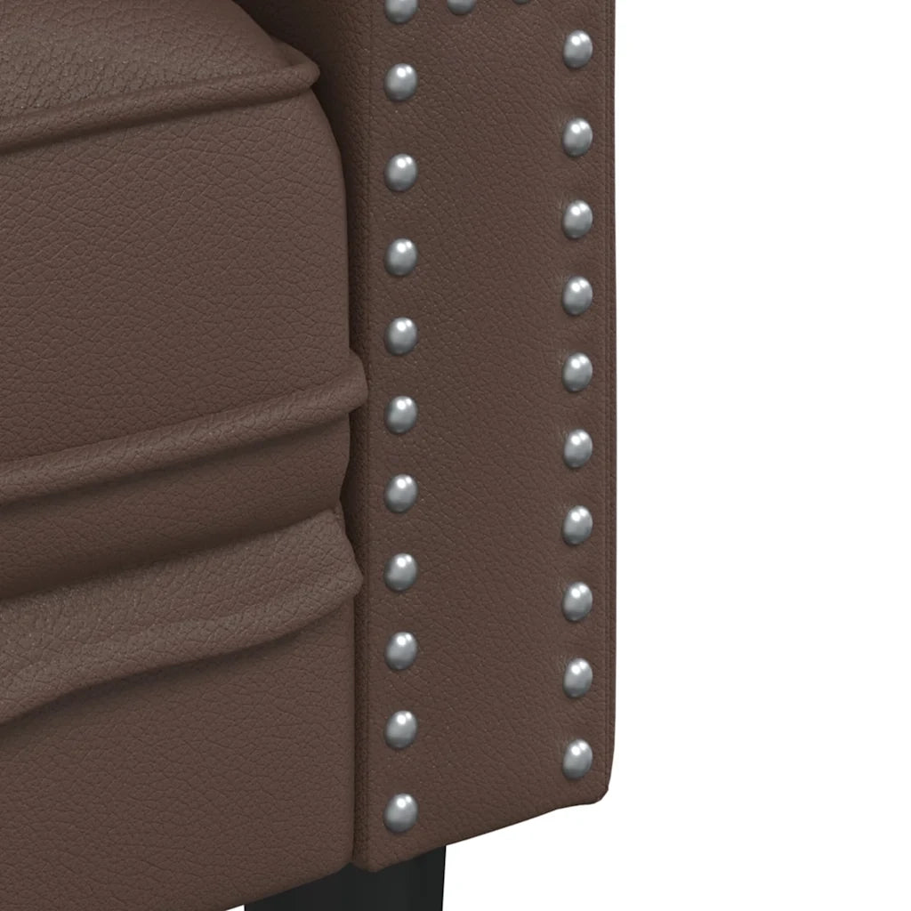 Divano Chesterfield a 2 Posti-Sofa 2 Posti-Divanetto Marrone in Similpelle