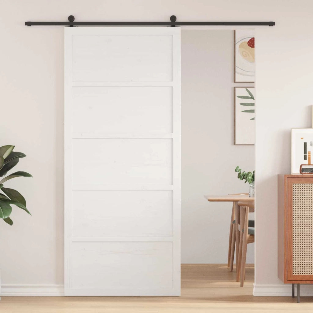 Porta del fienile Bianco 100 x 2,5 x 208 cm 42047136