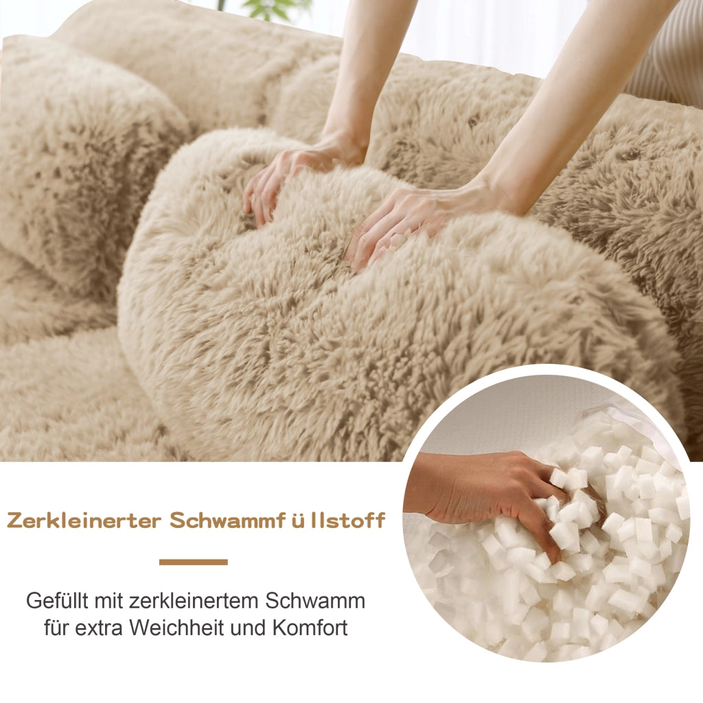Sofa a 3 posti - Zephmum- Premium peluche modulare, antiscivolo
