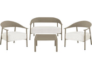 Set di mobili da giardino in metallo e plastica "Céora" - 4 posti - Taupe