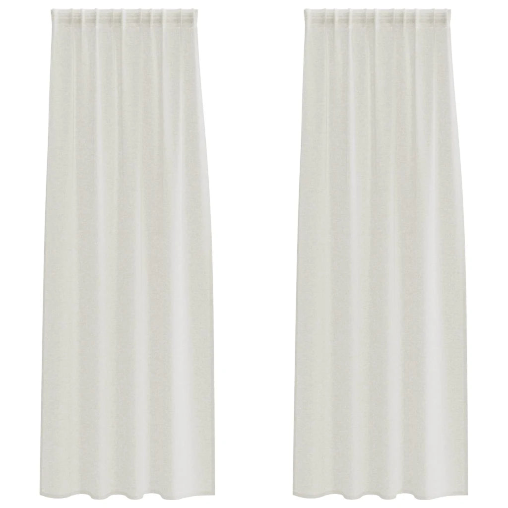 Tenda in Velo con tende 2 pcs Crema 225 x 140 cm Poliestere 4108014