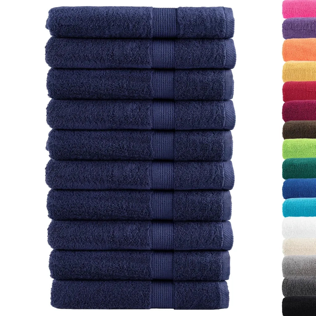 Asciugamani da sauna premium SOLUND 10 pezzi blu navy 80x200 cm 600 g/m2