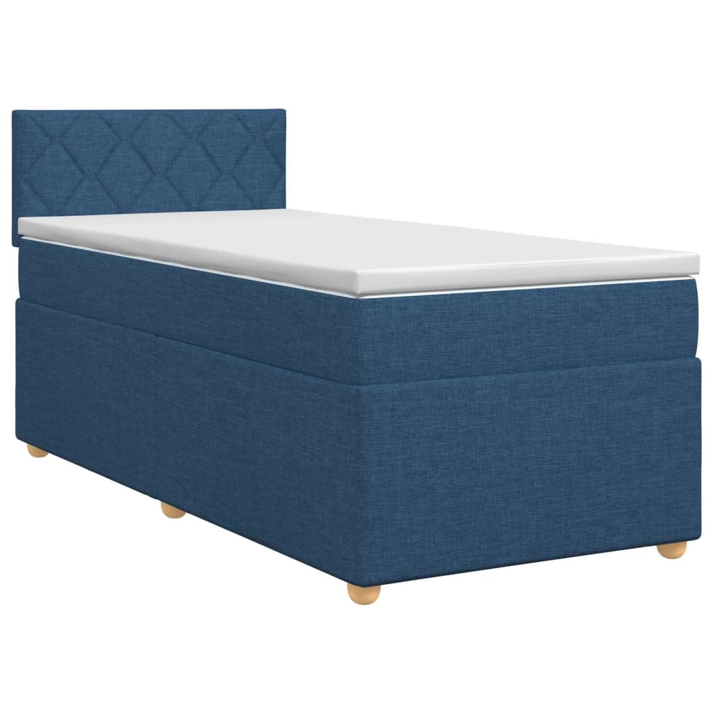 Letto box spring con materasso Blu 100 x 200 cm Tessuto 3450901