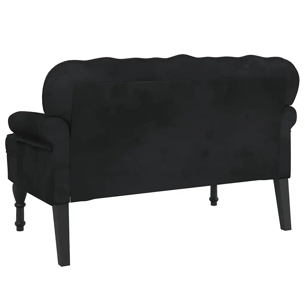 Panca con Schienale-Divano Sedia nera 119,5x64,5x75 cm in velluto